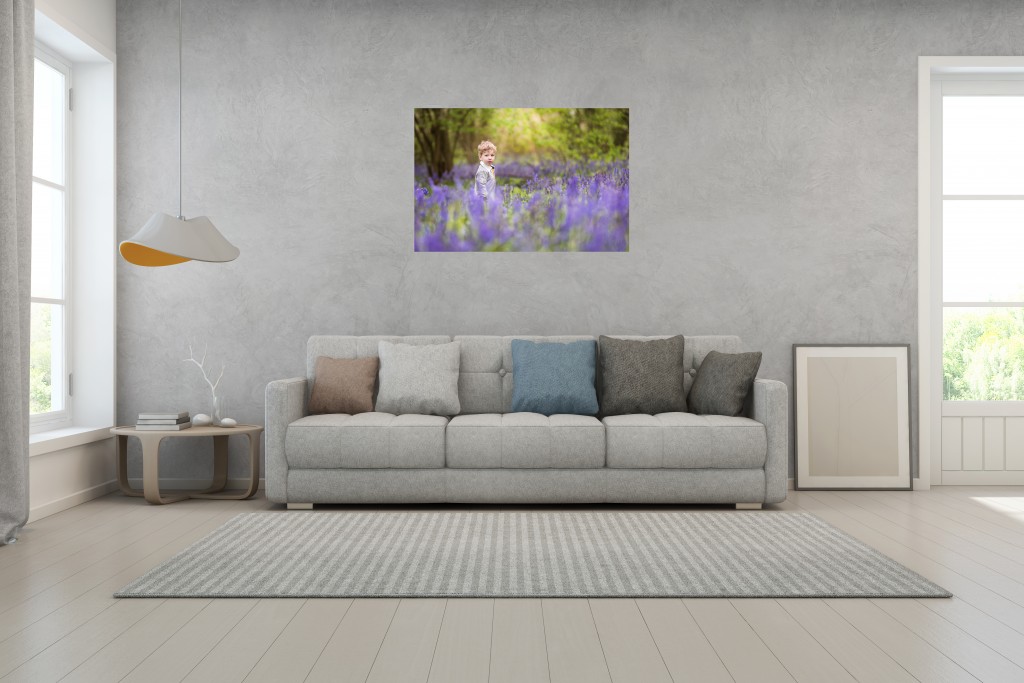 Living room with concrete wall in modern house, Loft interior design Canvas wrap